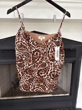 L'AGENCE Leopard-Print Silk Cami in Brown and Black